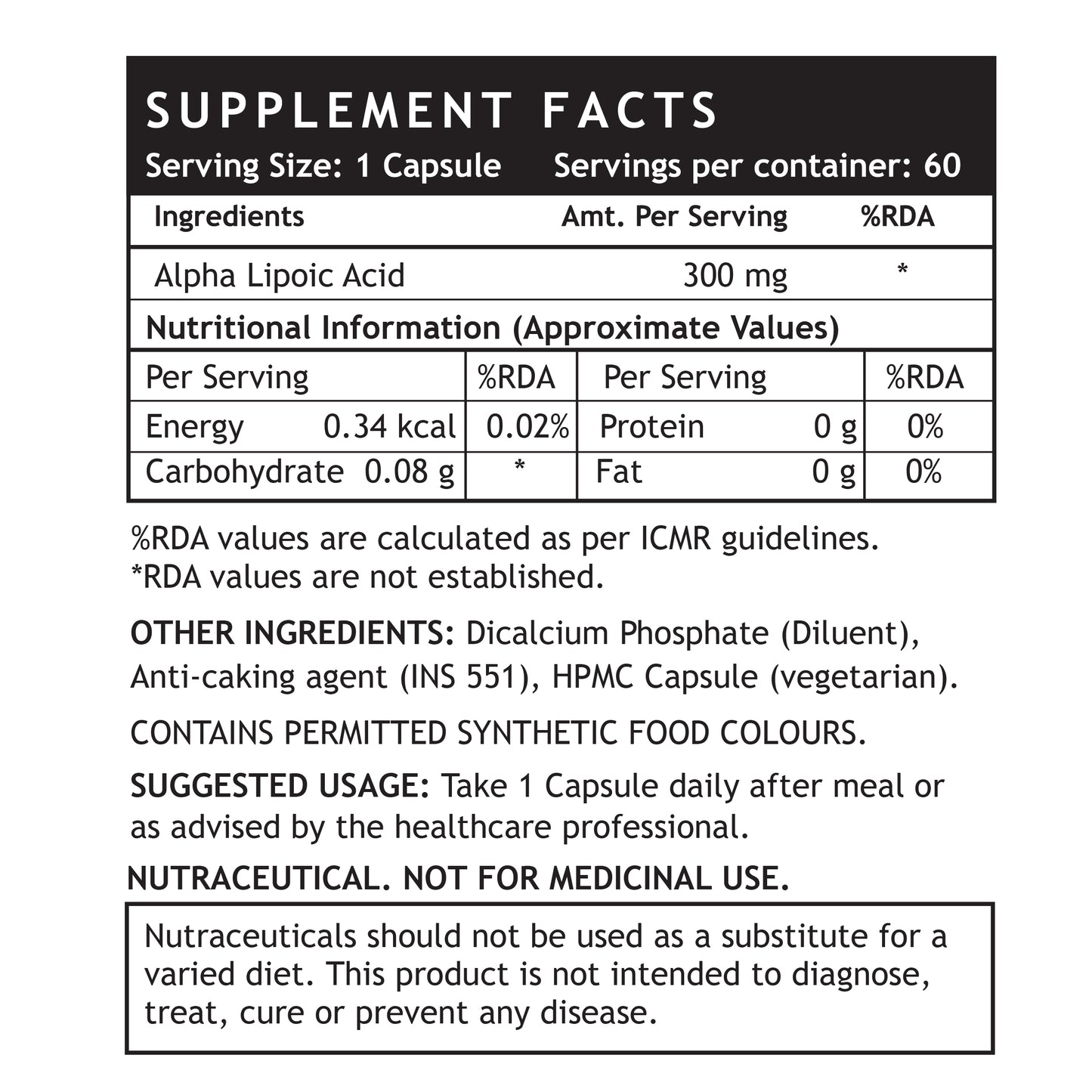 LIFENOW Alpha Lipoic Acid, 300 mg (60 Vegetarian Capsules)