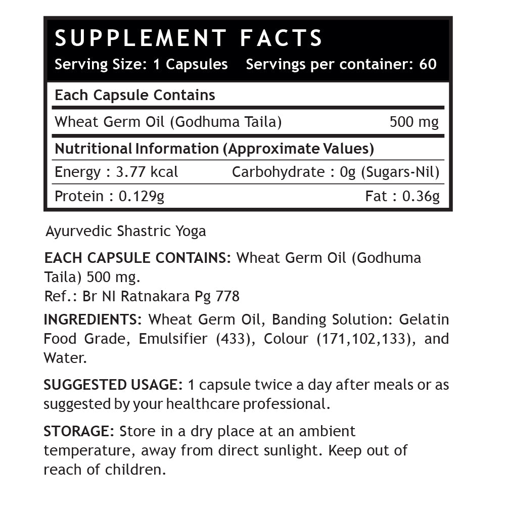 LIFENOW Wheat Germ Oil Supplement, 500mg (60 Capsules), Natural Vitamin E