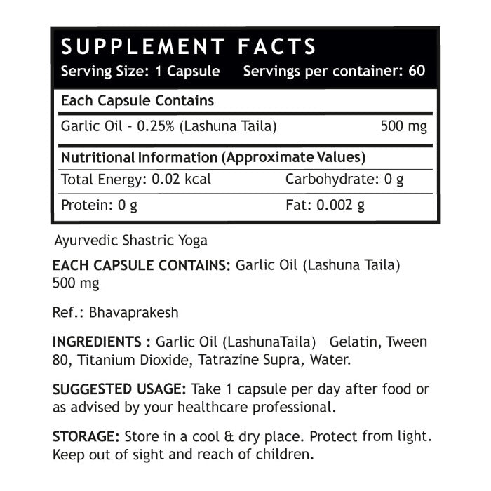 LIFENOW Garlic Oil Supplement, 500mg - 60 Capsules