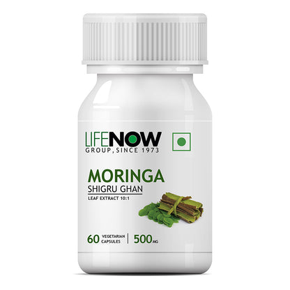 LIFENOW Moringa Leaf Extract Supplement, 500 mg - 60 Vegetarian Capsule