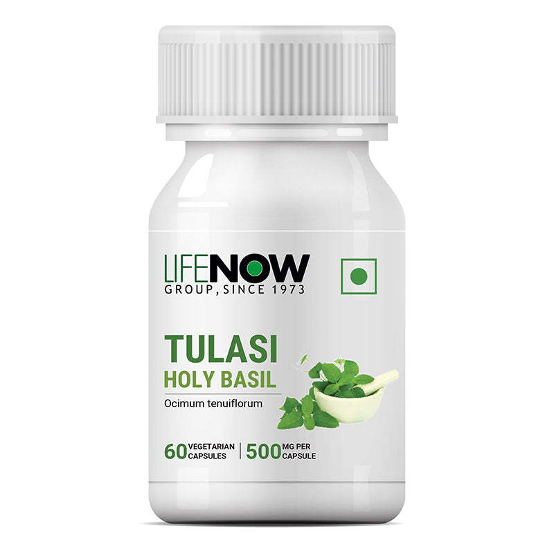 LIFENOW Tulsi (Tulasi) Extract Holy Basil Supplement, 500mg - 60 Vegetarian Capsules