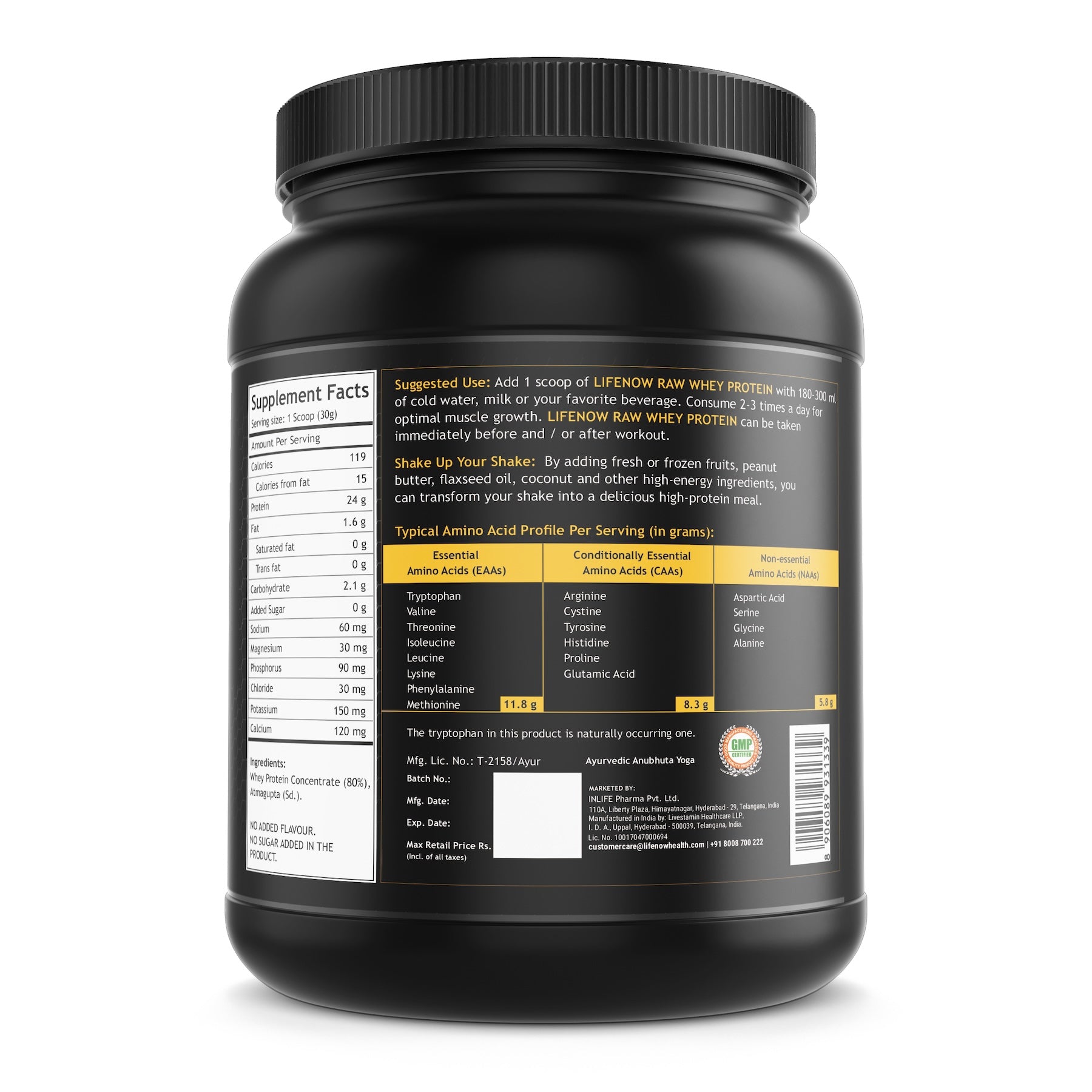 Buy LIFE NOW Whey Protein Concentrate Powder | 100% Raw Unflavored ...